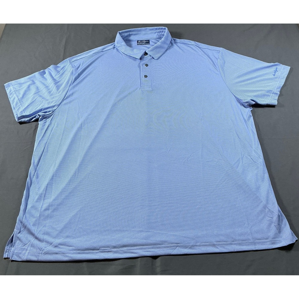 Ben Hogan Performance Polo Shirt Mens 3XL Blue Striped Stretch Golf SS BGKSG078
